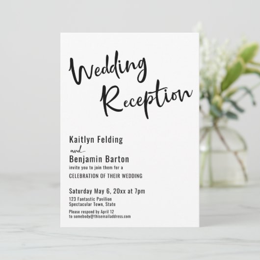 写真の追加、はっきりしたタイポグラフィ結婚披露宴 招待状 (スタンド正面)