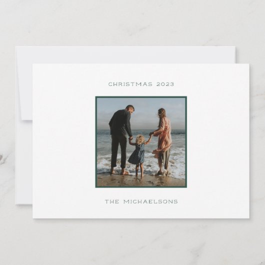 写真の追加 |クリスマスウォーターカラーポインセティアス 招待状 (裏面)