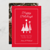 写真の追加 |クリスマスモダンツリー 招待状 (正面/裏面)