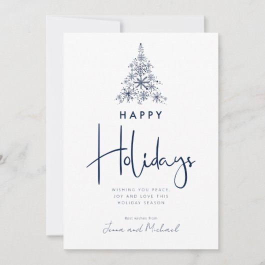 写真の追加 |スノーフレーク・ツリー 招待状 (正面)