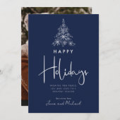 写真の追加 |スノーフレーク・ツリー 招待状 (正面/裏面)