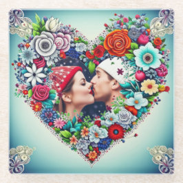 写真の追加 |フローラハートフレーム ガラスコースター