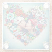 写真の追加 |フローラハートフレーム ガラスコースター (裏面)