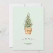 写真の追加 |メリークリスマスウォーターカラーツリー 招待状 (正面)