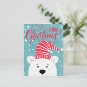 写真の追加 |メリークリスマス冬の北極グマ ポストカード (スタンド正面)