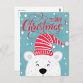 写真の追加 |メリークリスマス冬の北極グマ ポストカード (正面/裏面)