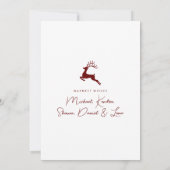 写真の追加 |メリークリスマス・ホリデー・トナカイ 招待状 (裏面)