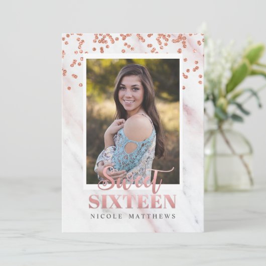 写真の追加 – モダン Sweet 16の招待 招待状 (スタンド正面)