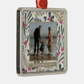 写真の追加 |水彩の柊とベリー メタルオーナメント (右)