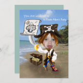 写真の追加 – 海賊パーソナライズされた風刺画 招待状 (正面/裏面)