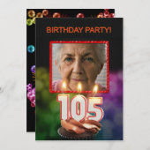 写真の追加, 105th Birthday party招待状 招待状 (正面/裏面)