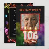 写真の追加, 106th Birthday party招待状 招待状 (正面/裏面)