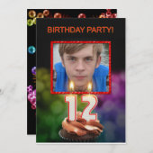 写真の追加, 12th Birthdayパーティーへの招待 招待状 (正面/裏面)