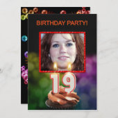 写真の追加, 19th Birthdayパーティーの招待 招待状 (正面/裏面)