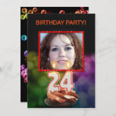 写真の追加, 24th Birthdayパーティーへの招待 招待状 (正面/裏面)