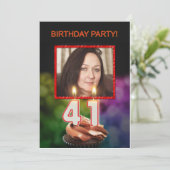 写真の追加, 41番目の誕生日パーティーの招待 招待状 (スタンド正面)