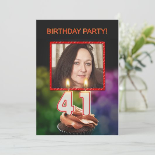 写真の追加, 41番目の誕生日パーティーの招待 招待状 (スタンド正面)