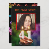 写真の追加, 41番目の誕生日パーティーの招待 招待状 (正面/裏面)