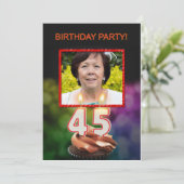 写真の追加， 45th Birthdayパーティーへの招待 招待状 (スタンド正面)