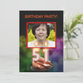 写真の追加, 51番目の誕生日パーティーの招待 招待状 (スタンド正面)