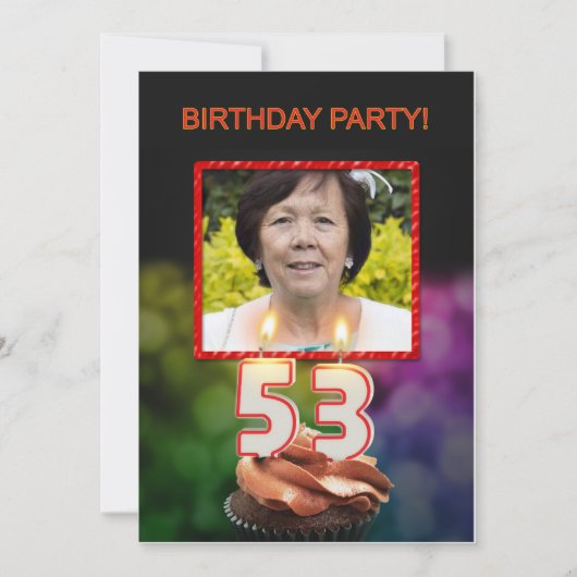 写真の追加, 53歳の誕生日パーティーの招待 招待状 (正面)