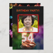 写真の追加, 54th Birthdayパーティーへの招待 招待状 (正面/裏面)