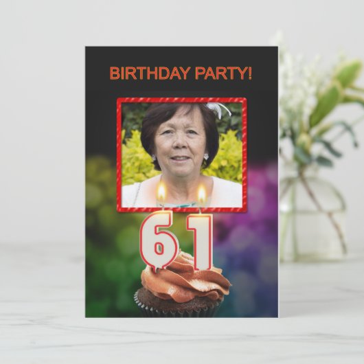 写真の追加, 61番目の誕生日パーティーの招待 招待状 (スタンド正面)