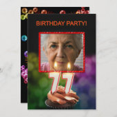 写真の追加, 77th Birthdayパーティーへの招待 招待状 (正面/裏面)