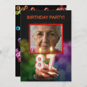 写真の追加, 87th Birthdayパーティーの招待 招待状 (正面/裏面)