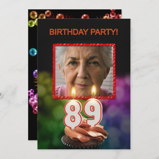 写真の追加, 89th Birthdayパーティーへの招待 招待状 (正面/裏面)