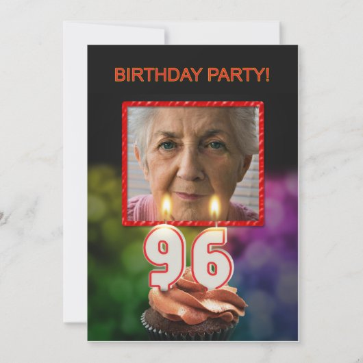 写真の追加, 96th Birthdayパーティーへの招待 招待状 (正面)
