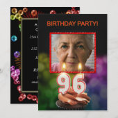 写真の追加, 96th Birthdayパーティーへの招待 招待状 (正面/裏面)