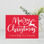 写真の追加 | Merry Christmasトナカイ 招待状 (スタンド正面)