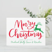 写真の追加 | Merry Christmasトナカイ 招待状 (スタンド正面)