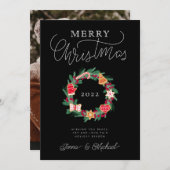 写真の追加 | Merry Christmasリース 招待状 (正面/裏面)