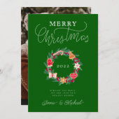 写真の追加 | Merry Christmasリース 招待状 (正面/裏面)
