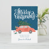 写真の追加 | Merry Christmas Winter Car 招待状 (スタンド正面)