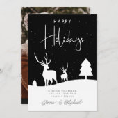 写真の追加 | Winter Deer Snowflakes 招待状 (正面/裏面)