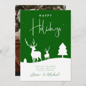 写真の追加 | Winter Deer Snowflakes 招待状 (正面/裏面)