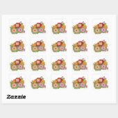 写真の追加Floral Pattern With Photoイニシャル スクエアシール (シート)