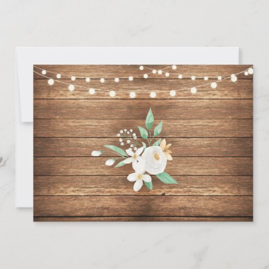 写真の退職パーティーの素朴な木製のヒマワリ 招待状 (裏面)