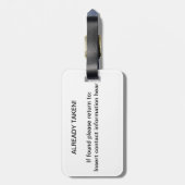 写真の選択の結婚 ラゲッジタグ (裏面縦)