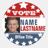 写真の選挙運動のラウンドクラシックステッカー ラウンドシール (正面)
