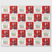 写真の醜いクリスマスセーター赤い緑の北欧ニット ラッピングペーパー (フラット)