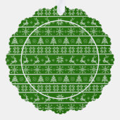 写真の醜いセーターのクリスマスチョークボードホリデー オーナメントカード (裏面)