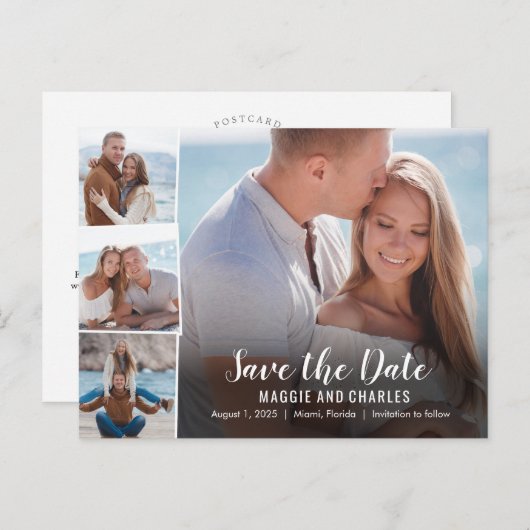 写真の重ね合わせ日付はがきを保存 ポストカード (正面/裏面)