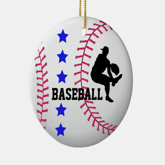 写真の野球チームのオーナメントを加えて下さい セラミックオーナメント (右)