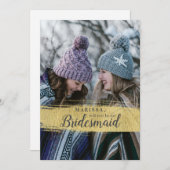 写真の金ゴールドはです私の新婦付添人の提案決定します 招待状 (正面/裏面)