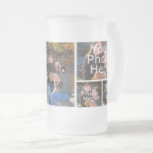 写真の霜の降りたなガラスマグ-名前入りなコラージュのマグ フロストグラスビールジョッキ (正面右)