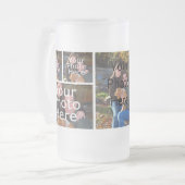 写真の霜の降りたなガラスマグ-名前入りなコラージュのマグ フロストグラスビールジョッキ (正面左)